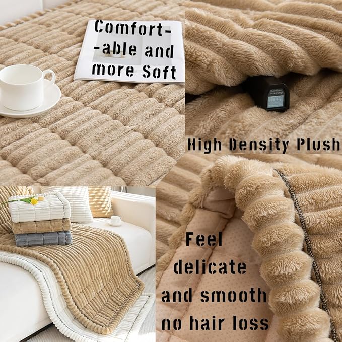 Mitid Sofa Cover Fuzzy Couch Cover for Pet, Couch Covers for Dogs Pets Mat | Washable Non-Slip Sofa Slipcover Cushion Protector Pets Friendly Mat, Dog Couch Cover, Square Couch Covers for Dogs Non Skid - Image 3