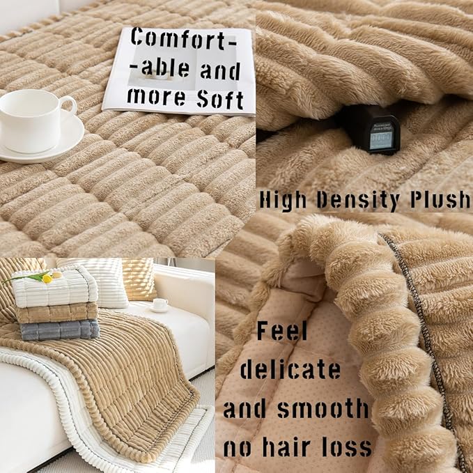 Mitid Sofa Cover Fuzzy Couch Cover for Pet, Couch Covers for Dogs Pets Mat | Washable Non-Slip Sofa Slipcover Cushion Protector Pets Friendly Mat, Dog Couch Cover, Square Couch Covers for Dogs Non Skid - Image 3