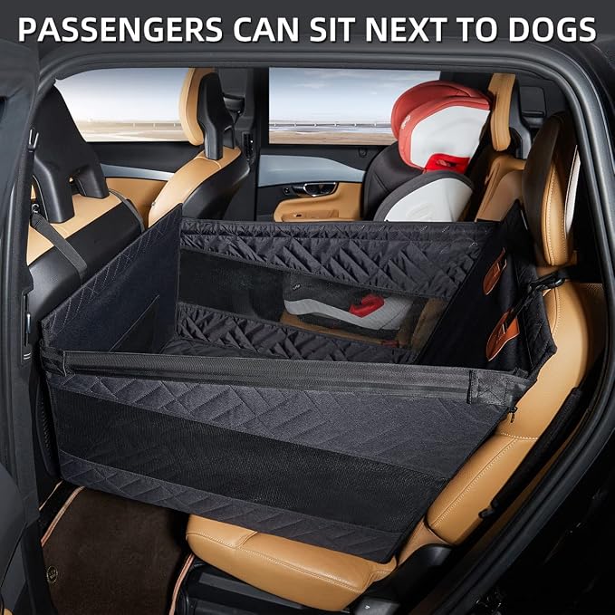 TKYZ Medium Dog Car Seat,Back Seat Extender for Dogs,Hard Bottom Seat Cover - Image 3