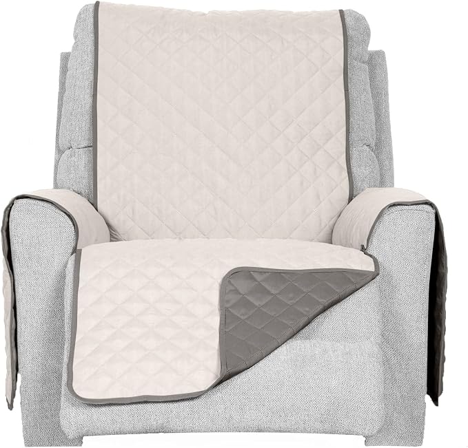 Furhaven Water-Resistant & Reversible Recliner Chair Cover Protector w/ Side Pockets for Dogs, Cats, & Children - Two-Tone Pinsonic Quilted Living Room Furniture Cover - Gray/Mist, Recliner - Image 5