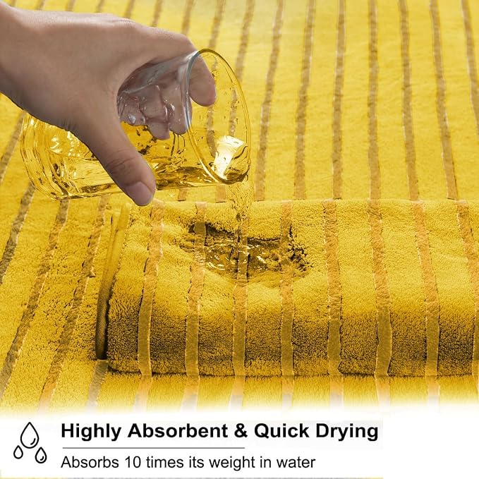 Mistyrose Bath Towels,4 Pack Turmeric 35"x70" Large Bath Towels Microfiber Absorbent XL Bath Sheets Super Soft Towels for Bathroom Quick Dry Oversized Shower Towels for Family Hotel Spa Gym - Image 3