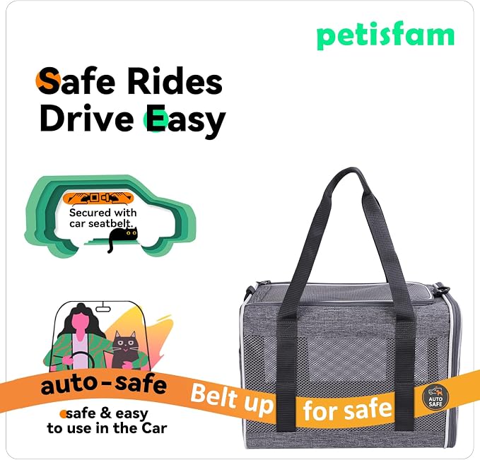 Soft Pet Carrier Bag for Cats and Puppy Under 20 lbs. Sturdy, Safe, Comfortable and Lightweight - Image 3