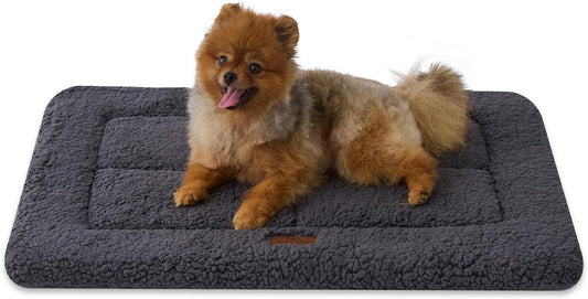 Joydeco Low Profile Dog Crate Mat Reversible Bed Pad, Washable Dog Pad Mat with Ultra Soft Fleece, Compact Design Kennel Beds Mats for Medium Small Pets, 29" x 21" Dark Gray by JOYDECO