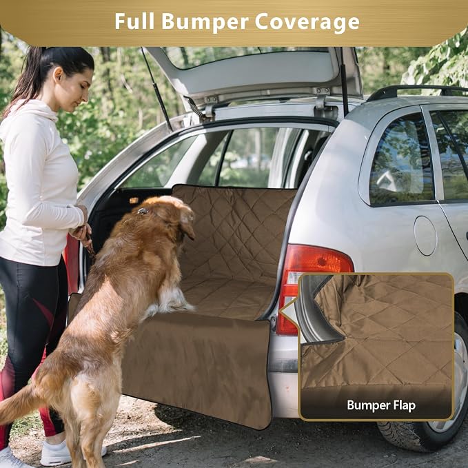 F-color SUV Cargo Liner for Dogs - Heavy Duty Cargo Cover for Mid-Size SUVs | Water Resistant, Bumper Flap, Non-Slip Mat, Car Trunk Dog Car Seat Cover Prevents Scratches Pet Hair Mud Dirt for Sedans Vans - Image 5
