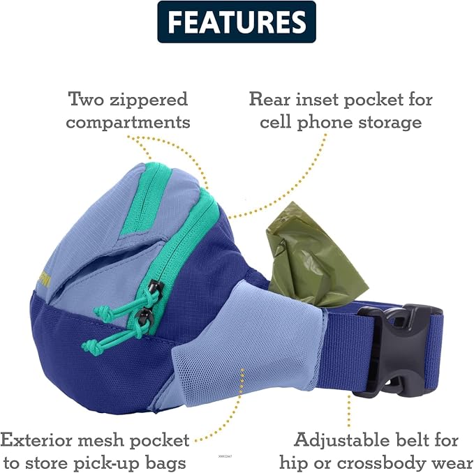Ruffwear, Home Trail Hip Pack, Dog Walking Fanny Pack, Granite Gray | Crossbody with Adjustable Belt, Treat Pouch, Poop Bag Holder, Phone Pocket, Hands-Free for Training, Hiking, Running, Travel - Image 4