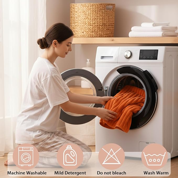 2 Piece Bath Sheets, 40"x80" Bath Towels, Burnt Orange | Extra-large size, Quick dry, Highly Absorbent, Lint Free，shower towels for bathroom gym spa，Big and Tall users - Image 7