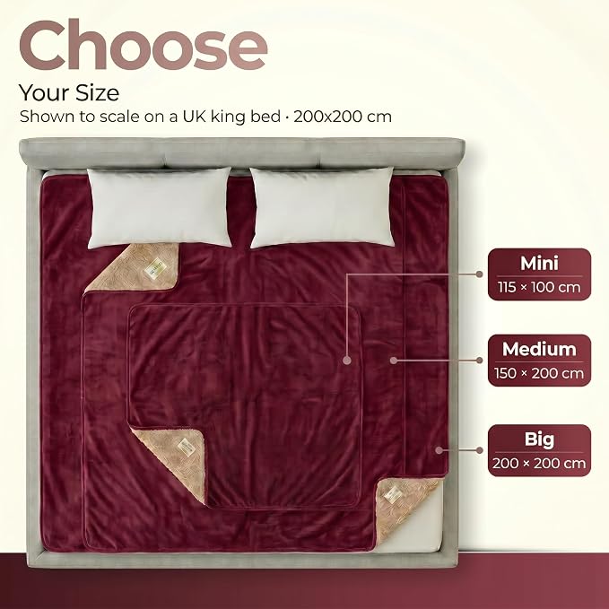 Sacred Weapon Waterproof Blanket for Bed Intimacy – Mini Sherpa Fleece Intimacy Blanket – Love Throw for Couples – Splash, Stain Proof, Absorbent Mattress Protector – Travel Dark Red 40x45 - Image 5