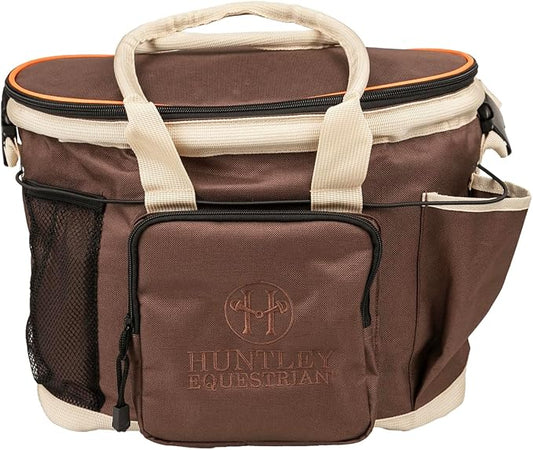 Huntley Equestrian Deluxe Grooming Bag Perfectly Designed Easy Access Multi Pocket Zipper Top Closure Double Handles Shoulder Strap Exterior Pockets by HuntleyEquestrian