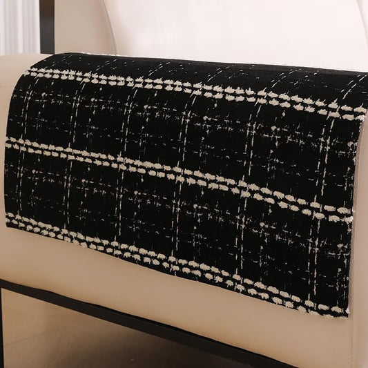 Waterproof Couch Cover for Dogs Washable,Chenille Pet Couch Covers for Sofa,Non-Slip Couch Covers for 3 Cushion Couch Sofa Pet Friendly (Black, 27 * 23.6（2pc）) by Unknown