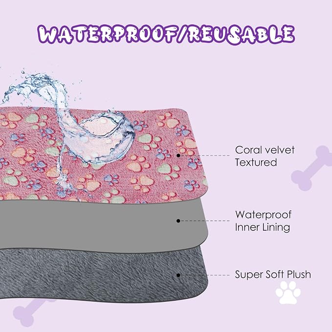 YUEPET 6 Pack Waterproof Dog Blankets, Puppy Blankets for Small Dogs & Cats | Machine Washable, Waterproof Inner Layer, Bed Couch Sofa Protector, Soft Reversible Fleece, 23x16", Small Dogs & Cats - Image 5