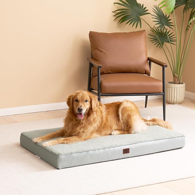 EHEYCIGA Orthopedic Dog Bed Extra Large with Removable Washable Cover, 50IN | Egg Crate Foam Support, Durable Oxford fabric, Non-Slip Bottom, Machine Washable, Soft Waterproof Plush Pet Bed Mat For Crate - Image 6