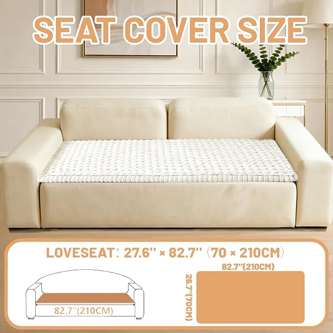 Couch Cover for Dogs Washable,Non Slip Fuzzy Durable Pet Friendly Cozy | Soft Slipcovers for 3 Cushion Sofa Cover,Plush Thick Protector Fits Mat Bed Leather & Fabric Couches (Beige 27.6"x82.7") - Image 4
