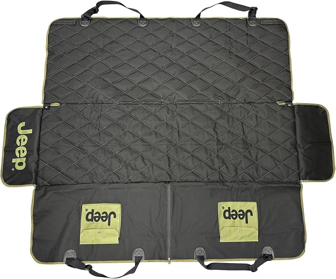Jeep Vehicle Seat Protector for Dogs and Pets (Charcoal Black) Adjustable Seat Cover - Durable Protection Waterproof Design (58 x 23 x 18.5 inch) - Image 2