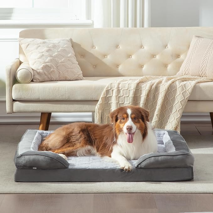 FURTIME Orthopedic Dog Bed for Medium Size Dog, Waterproof Dog Beds, 35x25x6.5 Supportive Foam Pet Couch Bed with Removable Washable Cover and Nonskid Bottom by FURTIME