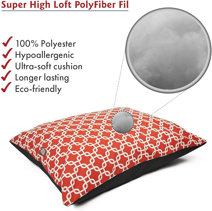 Majestic Pet Medium Dog Bed Washable Non Slip Comfy Rectangle Pet Bed Super Value PillowKennel Dog Bed for Medium Breed Sleeping - Multipurpose 35 x 28 Inch Links Red - Image 3