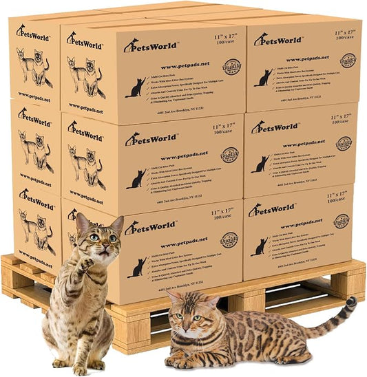 PetsWorld Universal Fit Multi-Cat Pad Refills for Litter Box, Fresh Scented, Ultra-Absorbent, Odor Control, Pack of 1200 by PETSWORLDsupplyforpets