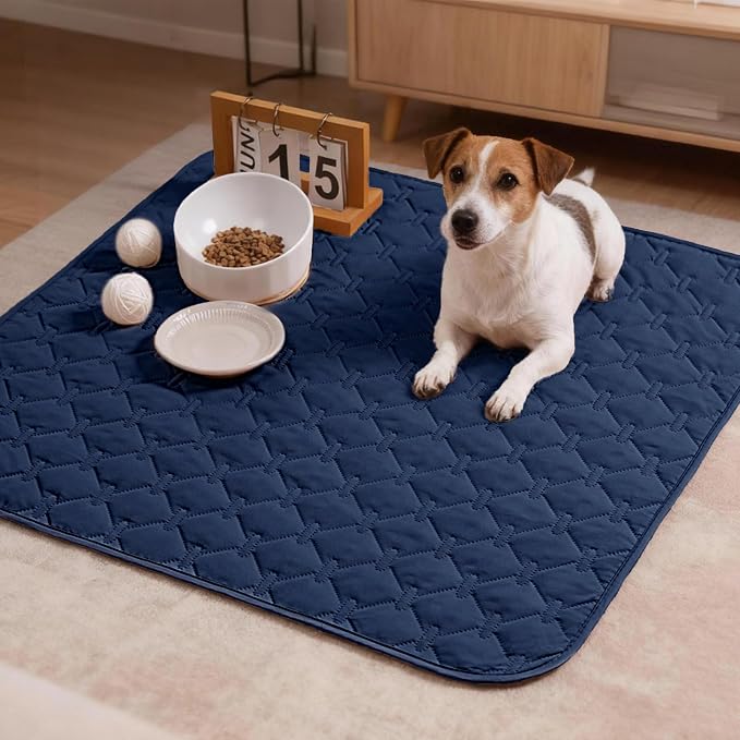 gogobunny 100% Double Sided Waterproof Dog Blanket Soft Pet Bed Cover Reversible Protect Furniture Couch Sofa Car for Puppy Large Dog Cat (Dark Navy/Light Navy, 30x30 Inch (Pack of 1)) - Image 3