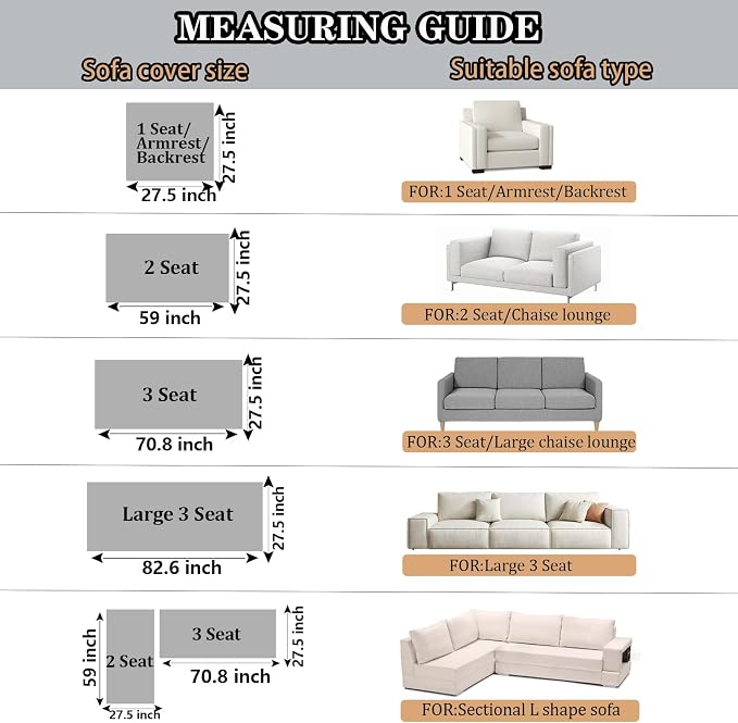 NAISI Pet Couch Covers for Sofa with Thick Filling and Non-Slip Bottom Sectional Sofa Covers Washable Friendly for Pets(1pc/27.5"x 70.8",Khaki) - Image 6