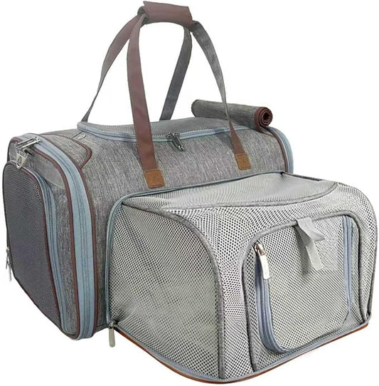 Mr. Peanut's Gold Series Big Apple XL Expandable Pet Carrier V3.0 (Platinum Gray)