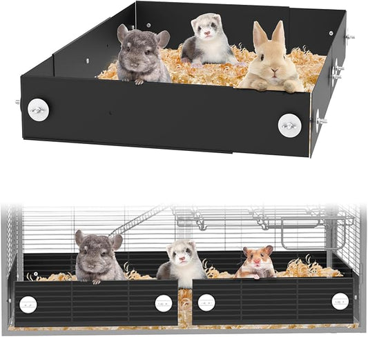 C-LIGHT Ferret Cage Scatter Guard Set, Anti-Splash Barrier, Rustproof | Aluminum for Ferret Nation & Critter Nation Cages, Urine Guard Chinchilla Cage Accessories, Blocks Waste/Food/Falling Debris by C-LIGHT