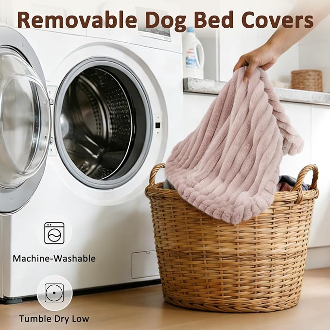 Dog Beds Large Sized Dog, Flat Pet Beds with Removable Washable Cover, Pet Mat Cute Pet Crate Bed Thick Shredded Chopped Crate Foam & Anti Slip Bottom for Indoor - Image 6
