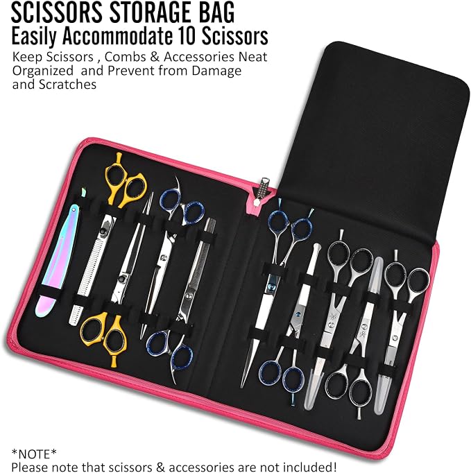 Case Holds 10 Grooming or Beauty Shears (PINK) - Image 2