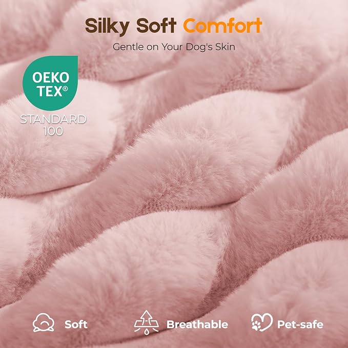 Orthopedic Dog Bed for Medium Dog, Waterproof Pet Bed,Non-Slip Bottom and Egg-Crate Foam with Removable Washable Cover Crate Bed,Pink,30"x20"x3" - Image 2