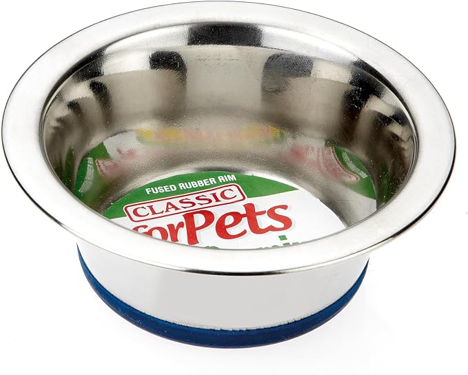 Classic Pet Products Non-Slip Stainless Steel Dish (400 ml - 135 mm, 5.25 inch Diameter Dog Bowl) by CLASSIC