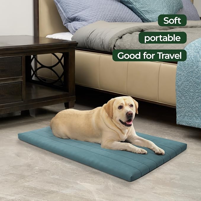 BALANCE Dog Crate Bed, Orthopedic Dog Bed Pad with Waterproof Liner, Washable Crate Foam Pet Mat for Large, Medium, Puppy Dogs Breeds, Powder Blue, 48"x30"x2" - Image 4