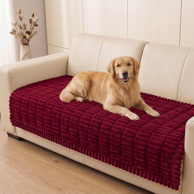 Smiry Couch Cover for Dogs, Non Slip Washable Sofa Protector for Pets | Soft Furniture Cover for Leather & Fabric Couches, Cozy Protect Against Fur, Dirt & Messes, Pet Friendly, 43"x63" by Smiry