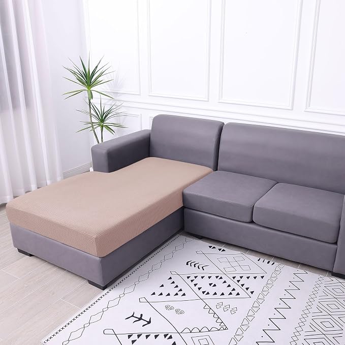 hyha Waterproof Sectional Couch Covers, Non Slip Sofa Cushion Covers | L Shape Sectional Fit, Stretch Jacquard Fabric, Elastic Bottom, Waterproof Protection (1 Piece for Chaise) - Image 8