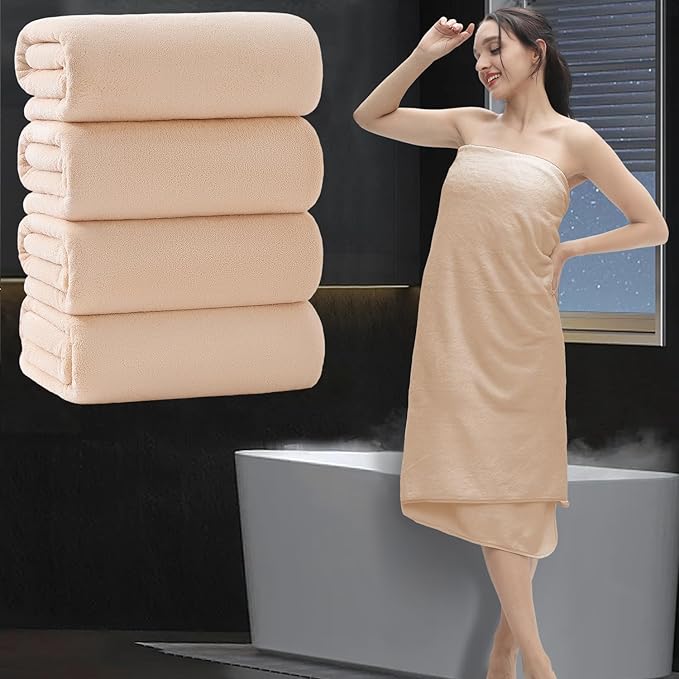 Extra Large Bath Sheet 4 Piece (35"x70")-Ultra Soft Oversized Bath Towel,Bath Sheet Set for Bathroom Hotel,Highly Absorbent Quick Dry Shower Towel Set for Adults,Bathroom Towel by MAGGEA