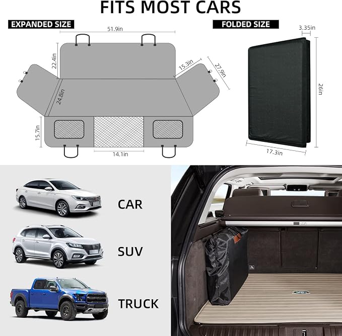 YJGF Hard Bottom Dog Car Seat Cover for Back Seat,Seat Extender for Dogs | Strong Support,More Rest Space,Waterproof, Scratch Resistant,Car Seat Protector,Dog Hammock for Car/SUV/Small Truck - Image 6