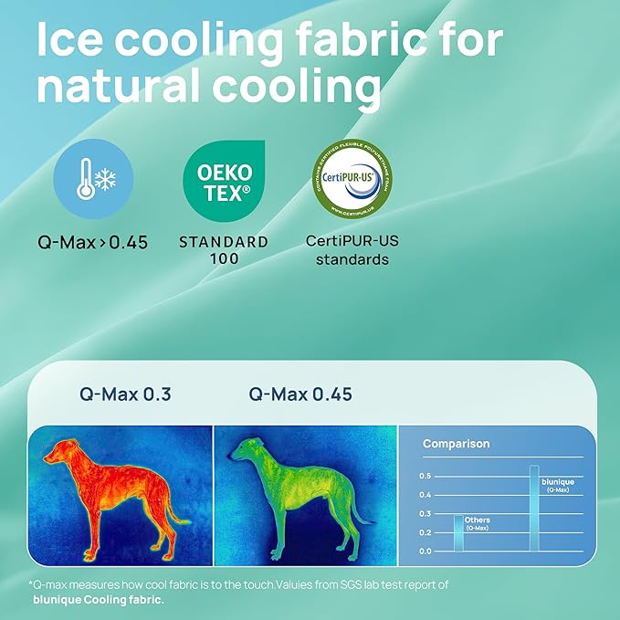 Cooling Dog Bed for Medium Dogs with Bolsters,Q-Max>0.45 Orthopedic Cool Pet Sofa Beds with Breathable Egg Crate Foam, Removable Washable Cover, Light Aqua - Image 3