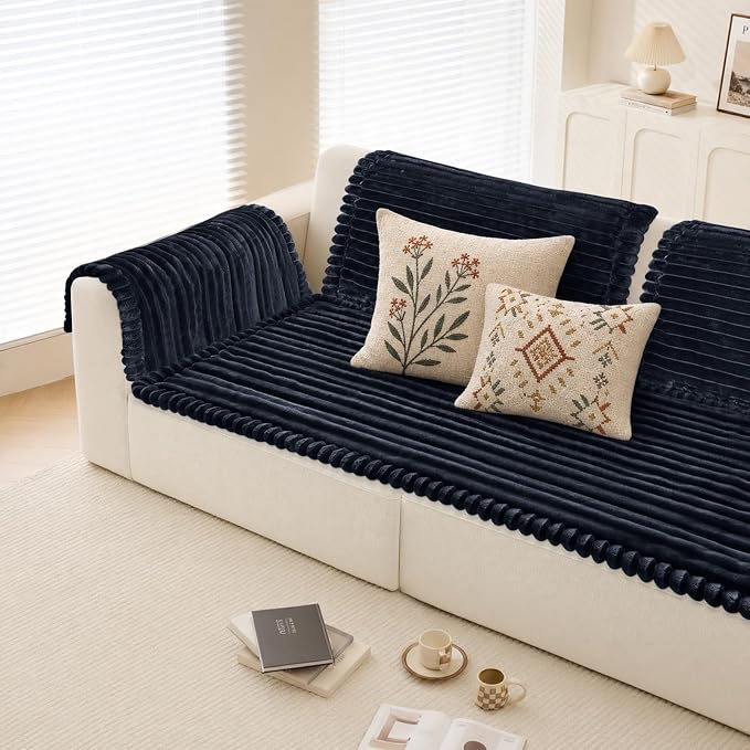 NAISI Pet Couch Covers for Sofa with Thick Filling and Non-Slip Bottom Sectional Sofa Covers Washable Friendly for Pets(1pc/27.5"x 27.5",Dark Navy) - Image 3