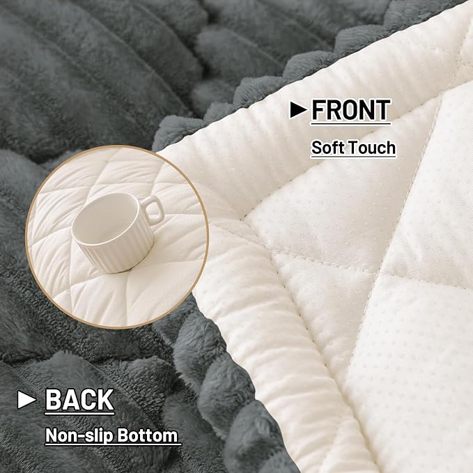 Smiry Couch Cover for Dogs Washable, Non Slip Fuzzy Pet Sofa Protector | Soft Thick Furniture Cover for Sofa, Loveseat and Sectional, Scratch & Pet Hair Resistant (Dark Grey, 27.6" x 88") - Image 5