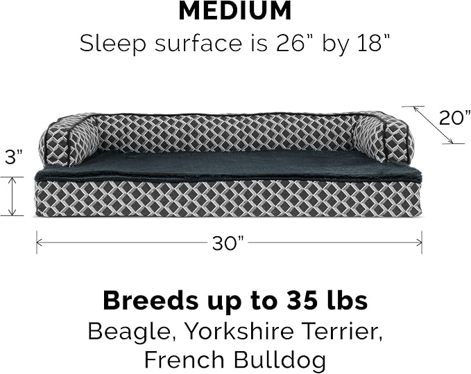 Furhaven Replacement Dog Bed Cover Comfy Couch Plush & Décor Sofa-Style, Machine Washable - Diamond Gray, Medium - Image 3