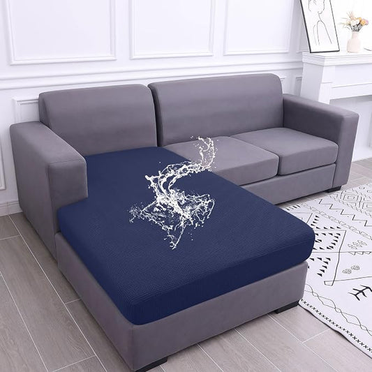hyha Waterproof Sectional Couch Covers, Non Slip Sofa Cushion Covers | L Shape Sectional Fit, Stretch Jacquard Fabric, Elastic Bottom, Waterproof Protection (1 Piece for Chaise) by hyha