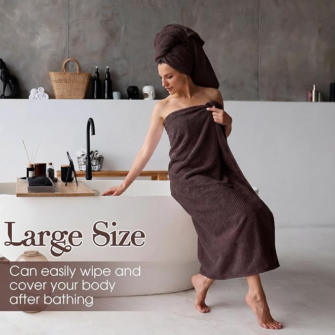 Newwiee 4 Pcs Oversized Bath Towel 40'' x 80'' Bath Sheet,Brown Colors | Fluffy Microfiber Quick Dry, Extra Large Bathroom Towel, Soft Absorbent Adult Shower Sheet, Fall Halloween Decor, Spa Beach - Image 5