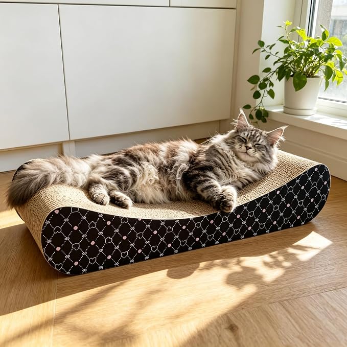 4-in-1 Large Cat Scratcher Lounge Set, (31.5×11.8×11.8 in) Reversible Cardboard Scratchers for Indoor Cats, Scratching Board Sofa Bed, Corrugated Scratch Pad for Cat Nails, Recyclable - Image 7