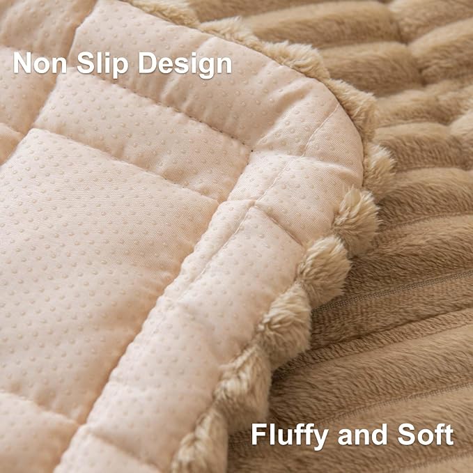 Couch Cover for Dogs Washable, Non Slip Sofa Covers for Pets 3 Cushion Couch Sofa, Sectional Slipcover Furniture Protector (1 PCS 27.5"x94" Khaki) - Image 5