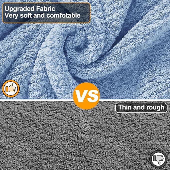 Medium to Large Size Dog Bathrobe, Microfiber Quick Drying Super Absorbent, Warm Dog Towels, Adjustable Hoodies and Belts for Dog Bath Products (Blue Jacquard,5XL) - Image 5