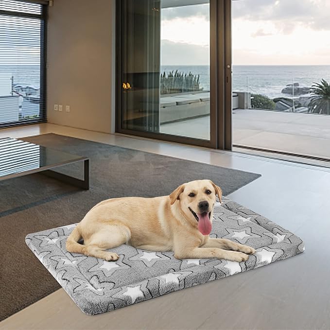 EMPSIGN Dog Crate Pad for 42"x28" Dog Crate, Star Pattern/Grey | Reversible Kennel Mat (Cool & Warm), Machine Washable, Cozy Star Pattern Sleeping Pad, All-Season Pet Bed - Image 4