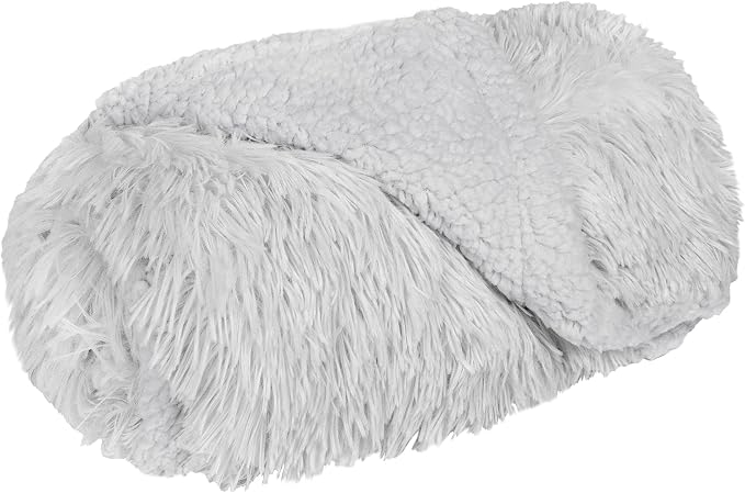 PetAmi Waterproof Dog Blanket for Couch, Bed & Furniture,Reversible Sherpa & Faux Fur Pet Blanket, Leakproof Blanket for Puppy Cat, Washable Soft Calming Pet Couch Protector (29x40, Light Gray) - Image 9