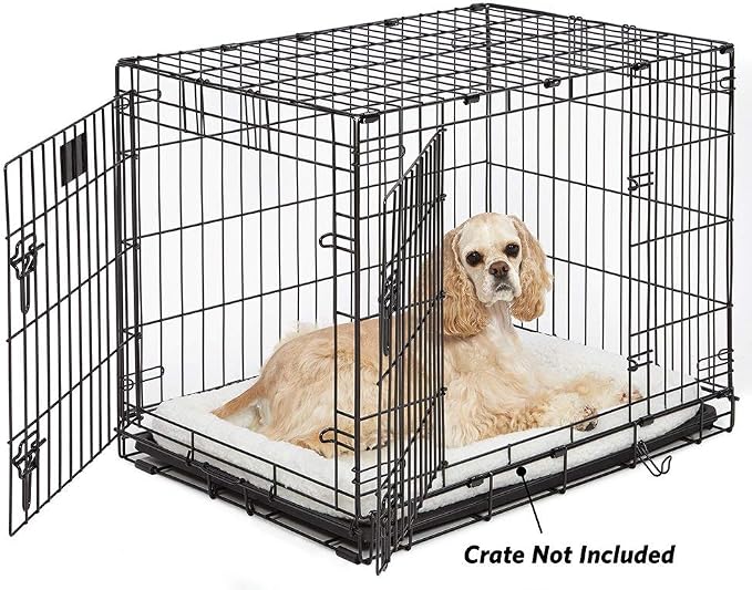 MidWest Homes for Pets QuietTime Dog Bed - White Fleece Bolster, Ultra-Soft and Machine Washable, Fits 30-Inch Crates and Carriers, for Medium Breed Dogs - Image 3
