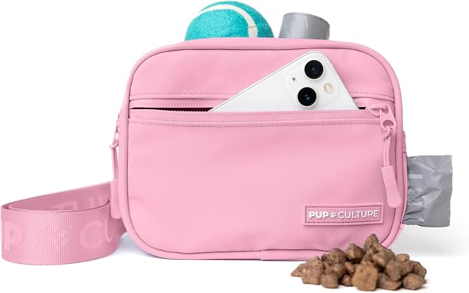 Pup Culture Dog Treat Pouch with Poop Bag Dispenser and Removable Treat Pouch | Cross Body Dog Walking Bag | The Perfect Puppy Training Tool and Even Better Gift by PupCulture