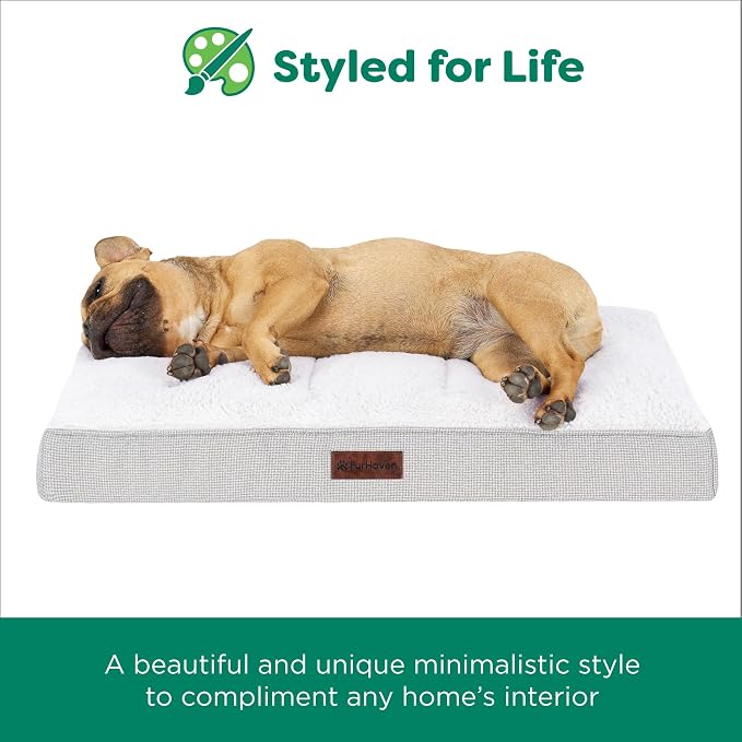Furhaven Orthopedic Dog Bed – Classic Cushion with Plush Tufted Top, Supportive Foam Mattress, Removable Washable Cover, Joint Relief - Gray, Jumbo - Image 9
