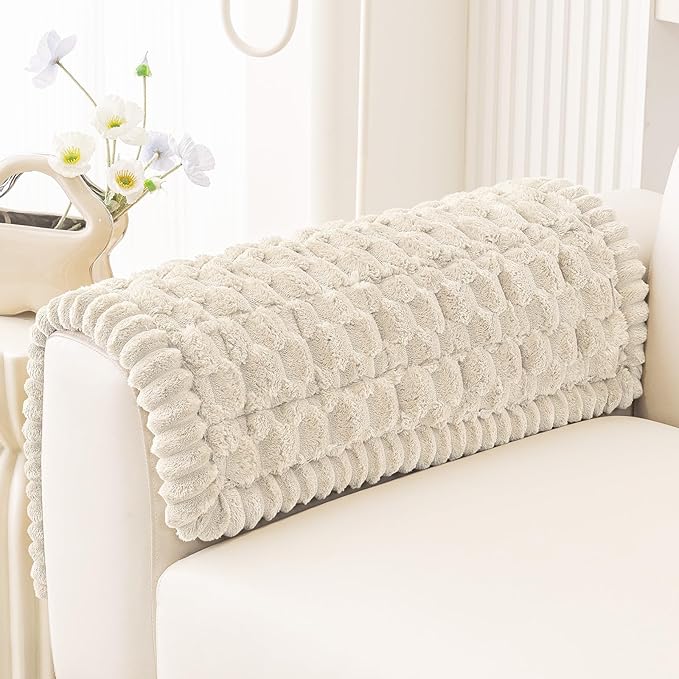 Smiry Non Slip Couch Covers for Dogs, Scratch Resistant Pet Sofa Protector | Machine Washable Soft Fuzzy Thick Furniture Cover for Sofa Loveseat Sectional Large Dogs, Apricot, 20" x 24", 2 Pieces by Smiry