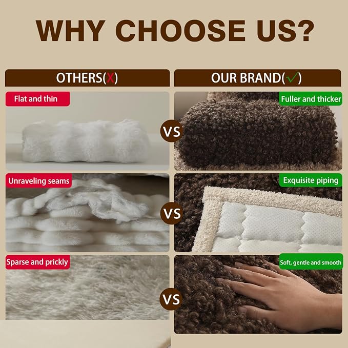 OHSIO Couch Cover for Pets, Washable Non-Slip Sofa Cover Pet Friendly, Soft Fuzzy Teddy Fleece Sofa Slipcover for 3-4 Cushion Sofa Furniture Protector (Brown, 27.6" x 82.6") - Image 6