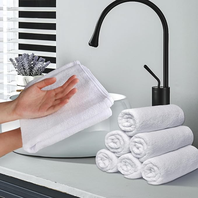 UNIMADE Salon Towels 48 Pack, Super Soft Microfiber Hand Towel | Highly Absorbent Hair-Drying Cloth for Gym, Bath, Spa Use and Home Beauty Care - White (16x29 inch) - Image 7
